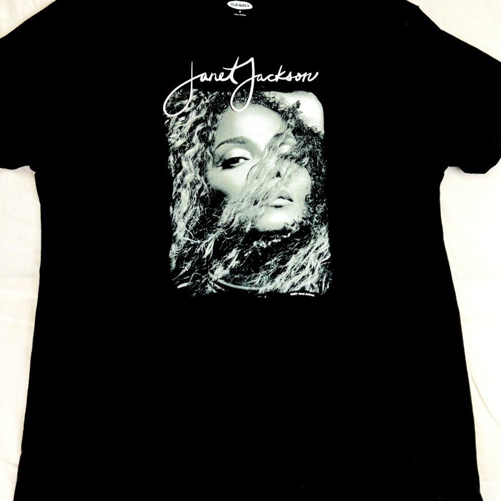 janet jackson face logo new 2021 M tee - pop r&b michael control dream street